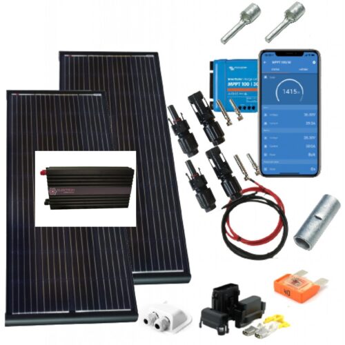 Solcellspaket med 2x200 watts paneler inkl 2000 watts Elektron inverter