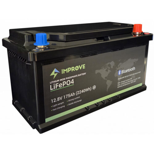 IMPROVE Lithium Batteri 12V 175Ah (LiFePO4) BMS 150A - HEAT - Bluetooth